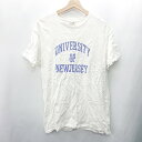 ◇ ⊂ GILDAN ロゴプリント 半袖. Tシャツ サイズM ホワイト パープル メンズ レディース E 【中古】