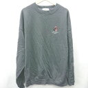 ◇ ⊇ ills ロゴ刺? バックイラストプリント 長袖 トレーナー サイズL ダークグレー マルチカラー メンズ レディース E 【中古】