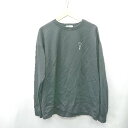 ◇ ⊇ Rocky Mouroe ロゴ刺? バックプリント 長袖 トレーナー サイズL ブラック ライトグリーン系 メンズ レディース E 【中古】