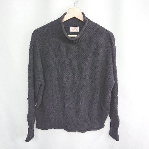 ◇ ⊇ mao made マオメイド 長袖 ハイネックセーター サイズFREE ネイビー レディース E 【中古】