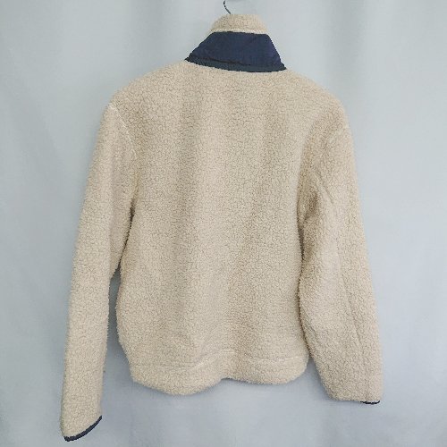 ■ ⊇ Nylaus スタンドカラー 長袖 ボアブルゾン サイズM ベージュ ネイビー メンズ E 【中古】