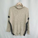 ◇ ⊇ SCOTCLUB ハイネック バイカラー オーバーサイズ 長袖 ニット サイズ9 ベージュ レディース E 【中古】