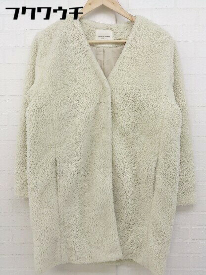 ■ FREAK'S STORE フリークスストア ボア ノーカラー コート サイズF アイボリー系 レディース 【中古】