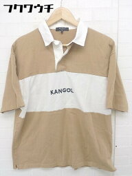 ◇ KANGOL カンゴール ×SHARE PARK シェアパーク ロゴ 半袖 Tシャツ カットソー サイズ2 ブラウン ホワイト メンズ 【中古】