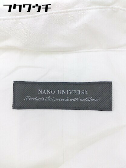 ◇ nano universe ナノユニバース コットン100% 長袖 シャツ サイズL ホワイト メンズ 【中古】