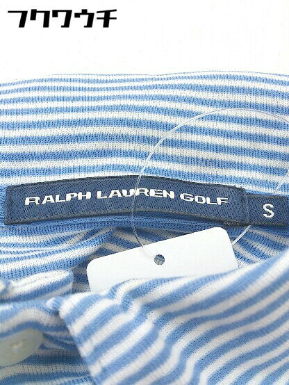 ◇ RALPH LAUREN GOLF ゴルフ ストライプ 長袖 ポロシャツ サイズS ブルー ホワイト レディース 【中古】