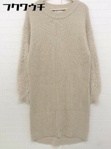 ◇ GLOBAL WORK グローバルワーク 切替 長袖 ロング ニット ワンピース サイズL ベージュ レディース 【中古】 ◇ GLOBAL WORK グローバルワーク 切替 長袖 ロング ニット ワンピース サイズL ベージュ レディース 【中古】