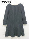 ◇ La TOTALITE ラ トータリテ ストライプ 長袖 ミニ ワンピース グレー レディース 【中古】(4)