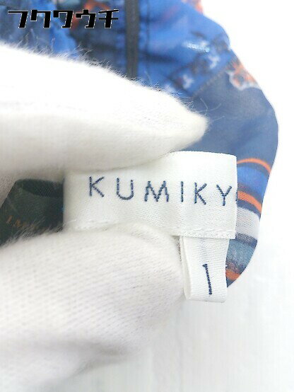 ◇ ◎ KUMIKYOKU 組曲 インナー付き 半袖 膝下丈 ワンピース サイズ1 ブルー系 レディース 【中古】