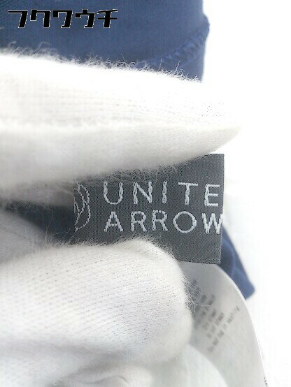 ◇ ◎ UNITED ARROWS ユナイテッドアローズ クルーネック 七分袖 膝丈 ワンピース サイズ38 ネイビー レディース 【中古】