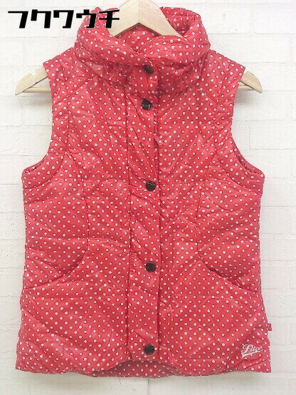 ◇ FILA フィラ GOLF 水玉 ドット ノースリーブ 中綿 ベスト サイズM レッド レディース 【中古】