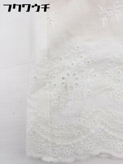 ◇ one after another NICE CLAUP 刺繍レース 半袖 コンビネゾン オーバーオール サイズL ホワイト 【中古】