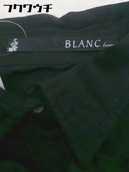 ◇ BLANC.. ブラン リネン混 長袖 膝丈 ワンピース サイズ38 グレー ブラック レディース 【中古】