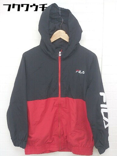 ◇ FILA フィラ キッズ 子供服 ジップアップ ナイロン フード ジャケット サイズXL(14/16) ブラック レッド メンズ 【中古】 ◇ FILA フィラ キッズ 子供服 ジップアップ ナイロン フード ジャケット サイズXL(14/16) ブラック レッド メンズ 【中古】