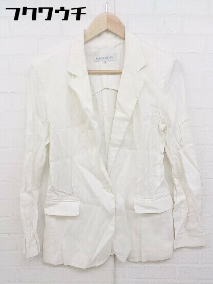 ◇ MOGA モガ リネン混 長袖 ジャケット サイズ2 オフホワイト レディース 【中古】
