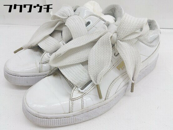 ◇ PUMA プーマ 363073-02 W BASKET HEART PATENT スニーカー シューズ サイズ25 ホワイト レディース 【中古】