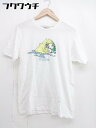 ◇ LEFT ALONE レフトアローン イラスト 半袖 Tシャツ カットソー サイズL ホワイト レディース 【中古】