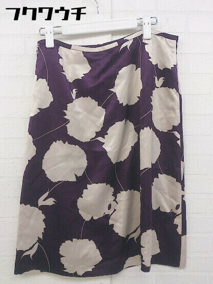 フクワウチの◇ pierre cardin ピエールカルダン 総柄 膝下丈 タイト ナロー スカート サイズ42 パープル系 レディース 【中古】｜アングル2