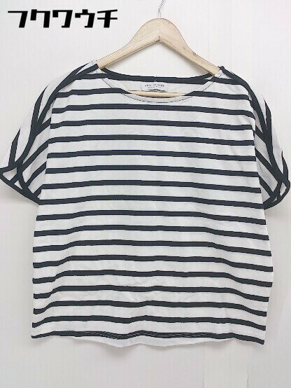 ◇ A day in the life UNITED ARROWS ボーダー 半袖 カットソー ホワイト ブラック レディース 【中古】