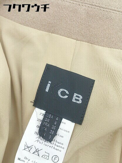 ◇ ICB アイシービー 3B シングル 長袖 テーラード ジャケット サイズ9 ベージュ系 レディース 【中古】