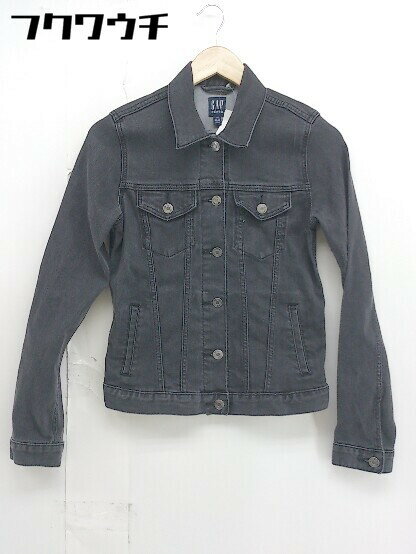 ◇ GAP DENIM ギャップ ストレッチ デニム ジャケット Gジャン サイズXXS ブラック レディース 【中古】