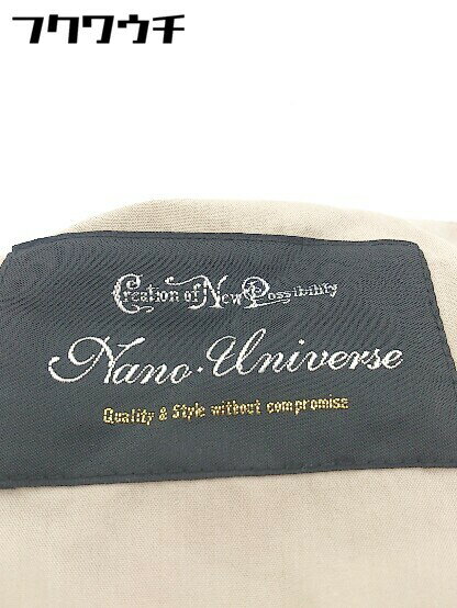 ◇ ◎ nano universe ナノユニバース ウエストリボン付き 薄手 ノーカラー ラップ コート サイズ36 ベージュ レディース 【中古】