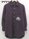 ■ GU ジーユー × KAPPA カッパ チェック 刺繍 ロゴ 中綿 ジャケット サイズXS ボルドー系 メンズ 【中古】