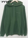 ◇ BEAUTY&YOUTH UNITED ARROWS ロゴ プリント 裏起毛 長袖 プルオーバー パーカー サイズL グリーン メンズ 【中古】