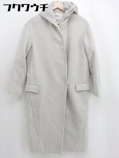 ■ The Virgnia ザ ヴァージニア 長袖 ノーカラー コート サイズ36 ライトベージュ　グレー レディース 【中古】