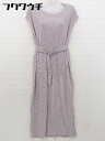 ◇ ◎ natural couture ワッフルサーマル ノースリーブ ロング ワンピース ホワイトパープル系 レディース 【中古】(4)