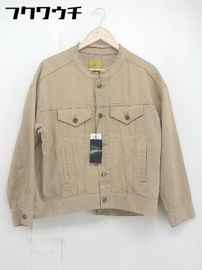 ◇ ◎ URBAN RESEARCH ROSSO ロッソ タグ付 定価 1.7万円 ノーカラー ジャケット サイズ38 ベージュ レディース 【中古】