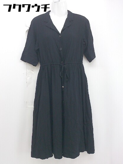 ◇ PAGEBOY ページボーイ ALICIA 半袖 膝下丈 シャツ ワンピース サイズ F ブラック レディース 【中古】