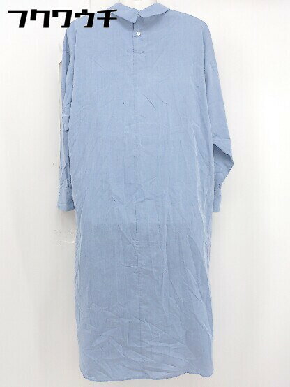 ◇　◎ UNITED COLORS OF BENETTON ウエストリボン　 長袖 膝下丈 ワンピース サイズM ライトブルー レディース 【中古】