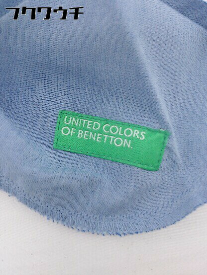 ◇　◎ UNITED COLORS OF BENETTON ウエストリボン　 長袖 膝下丈 ワンピース サイズM ライトブルー レディース 【中古】