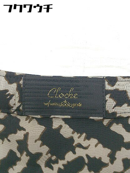 ◇ CLOCHE クロシェ 切替 半袖 ミニ ワンピース サイズ02 ベージュ ブラウン ブラック系 レディース 【中古】