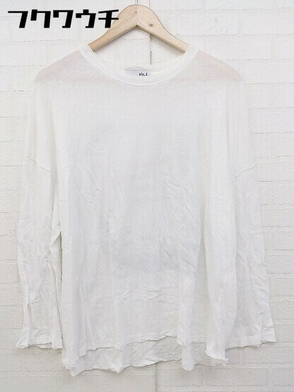 ◇ via j ヴィアジェイ バックプリント 長袖 Tシャツ カットソー サイズ38 ホワイト ブラック レディース 【中古】