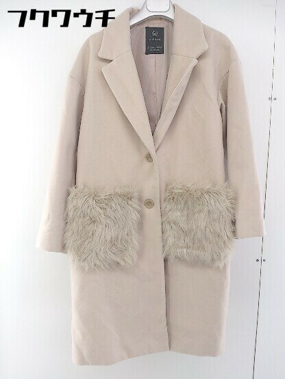 ■ ◎ w closet ダブルクローゼット フェイクファー 長袖 コート サイズF ピンクベージュ系 レディース 【中古】