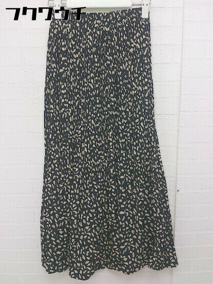 ◇ fifth フィフス ダルメシアン柄 ロング ランダム プリーツ スカート ブラック ベージュ系 レディース 【中古】