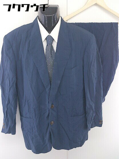 ◇ LANCEL ランセル 背抜き 2B シングル パンツ スーツ 上下 サイズ46 ネイビー メンズ 【中古】