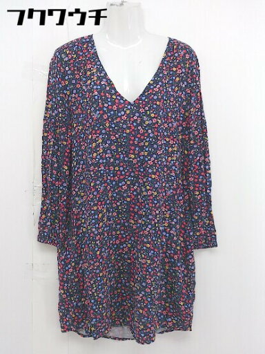 ◇ GAP ギャップ 花柄 Vネック 長袖 ミニ ワンピース サイズ M ネイビー マルチ レディース 【中古】 ◇ GAP ギャップ 花柄 Vネック 長袖 ミニ ワンピース サイズ M ネイビー マルチ レディース 【中古】