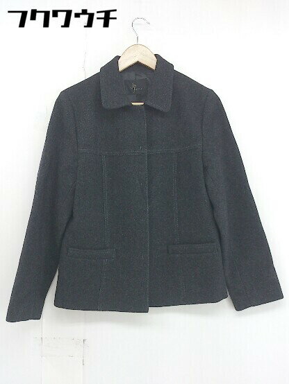 ◇ Jeu de Paume ジュドポーム 長袖 ステンカラー コート サイズ11AR ダークグレー レディース 【中古】