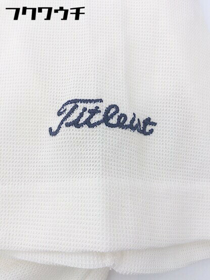 ◇ Titleist タイトリスト ロゴ　刺繍 半袖 ポロシャツ サイズM ホワイト　ネイビー メンズ 【中古】