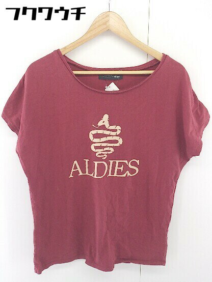 ◇ ALDIES アールディーズ ロゴ プリント 半袖 Tシャツ カットソー サイズXS レッド系 メンズ 【中古】