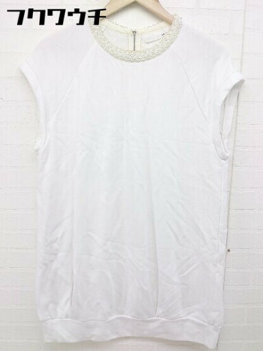 ◇ Bon mercerie anatelier パール ビーズ ノースリーブ チュニック トレーナー サイズ40 ホワイト レディース 【中古】 ◇ Bon mercerie anatelier パール ビーズ ノースリーブ チュニック トレーナー サイズ40 ホワイト レディース 【中古】