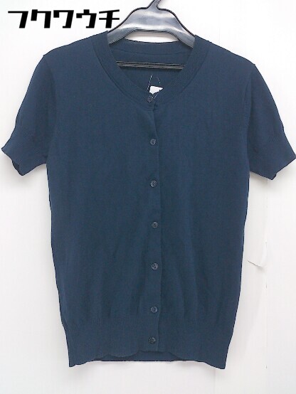 ◇ ◎ ADAM ET ROPE base 半袖 カーディガン サイズ38 ネイビー レディース 【中古】