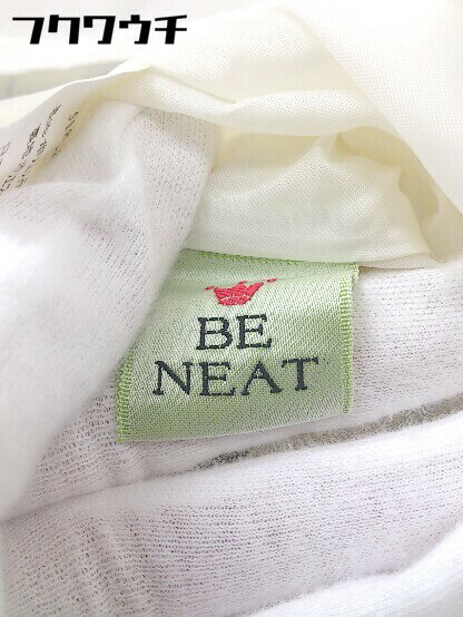 ◇ BE NEAT ビーニート 総柄 バックジップ 五分袖 膝丈 ワンピース アイボリー系 マルチ レディース 【中古】