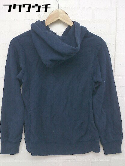 ◇ BEAMS BOY ロゴ　プリント　裏起毛　 長袖 プルオーバー パーカー ネイビー　ベージュ レディース 【中古】