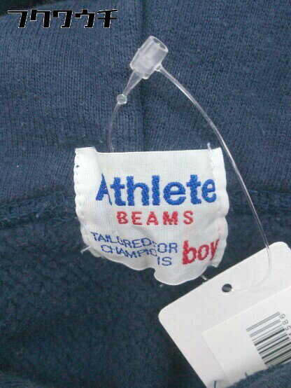 ◇ BEAMS BOY ロゴ　プリント　裏起毛　 長袖 プルオーバー パーカー ネイビー　ベージュ レディース 【中古】