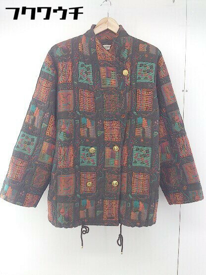 ■ MILAN D'OR ミラン 総柄 長袖 コート サイズ9 オレンジ系 マルチ レディース 【中古】