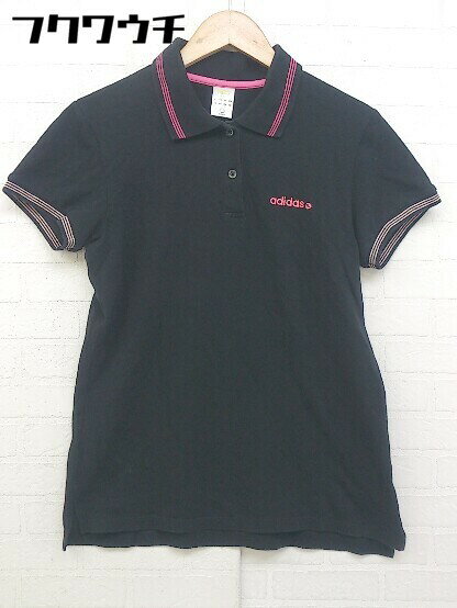 ◇ adidas neo アディダスネオ 鹿の子 半袖 ポロシャツ サイズOT ブラック レディース 【中古】